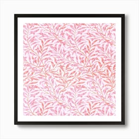 Pink And White Floral Pattern 1 Art Print