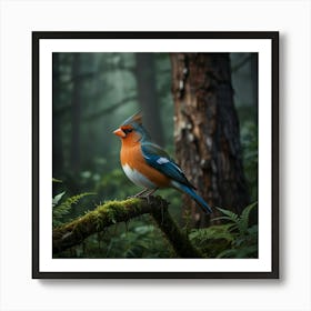 Bluebird In The Forest Art Print