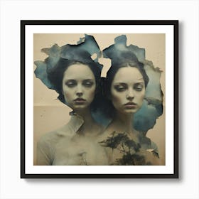 Two Women In The Forest Art Print