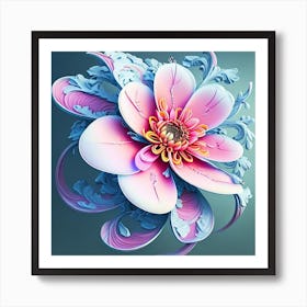 3d Flower Art Print