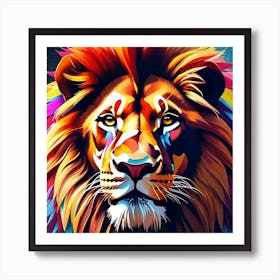 Colorful Lion 13 Art Print