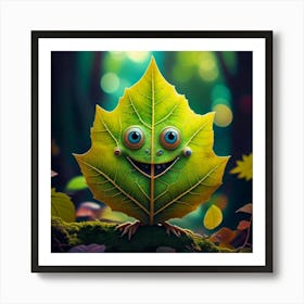 Firefly Quirky Leaf Creature In A Vibrant Fantasy 21396 (2) Art Print