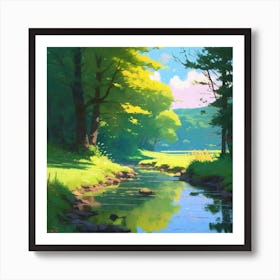 River In The Forest Art Print