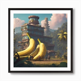 Bananas In The Jungle Art Print