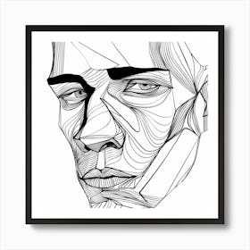 Abstract Portrait Of A Man 1 Art Print