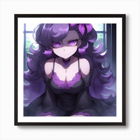 stern goth girl Art Print