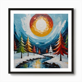 Winter Landscape Painting Art Print