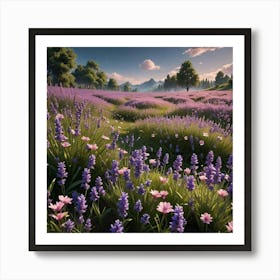 Lavender Field 5 Art Print