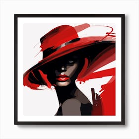 Black Woman In Red Hat 3 Art Print