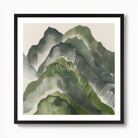 Japanese Watercolour Of Mount Myogi 3 Art Print