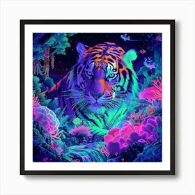 Psychedelic Tiger 7 Art Print