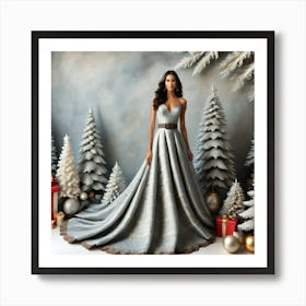 Christmas Wedding Dress 1 Art Print