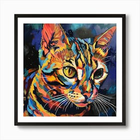 Kisha2849 Bengal Cat Colorful Picasso Style Full Page No Negati Aa1959d8 E512 4797 9f6f C22aff66c410 Art Print