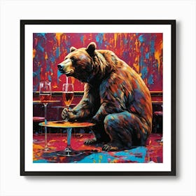 Bear At The Bar Art Print