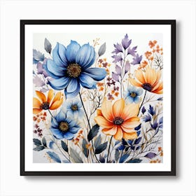 Watercolor Flowers 4 Art Print