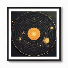 Planets Of The Solar System on Gramophone Record 1 Art Print