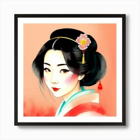 Traditional Geisha Art Print