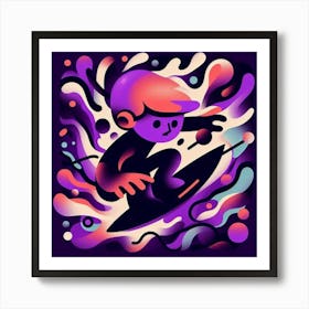 Psychedelic Surfer 1 Art Print