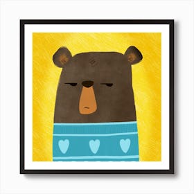 Grumpy Bear Square Art Print
