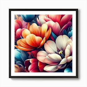 Colorful Flowers 3 Art Print