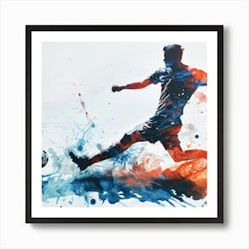 Soccer Player Kicking The Ball 9 Art Print