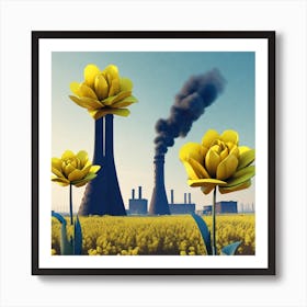 Yellow Flowers In A Field 35 Art Print