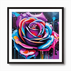 Colorful Rose Art Print