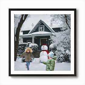 Snowman -Footage Art Print