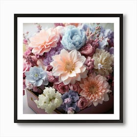 Firefly Soft Pastel Blossoms Flowers In Soft, Muted Colors For A Romantic And Dreamy Look 1 Art Print