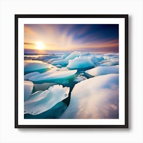 Icebergs In The Sea Art Print