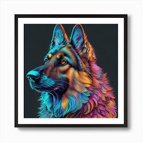 Rainbow German Shepherd Art Print