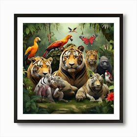 Tiger In The Jungle Art Print