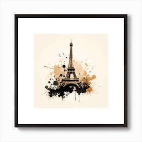 Eiffel Tower Ink Splash Effect Art Print