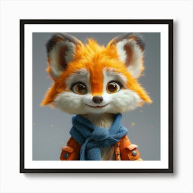 Fox In A Scarf Art Print