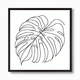 Large Monstera leaf Picasso style 1 Art Print