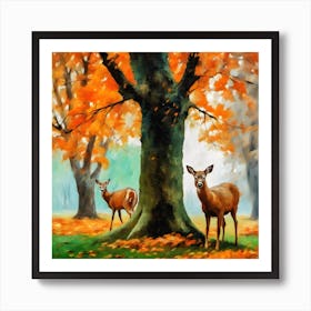 Deer In The Park Poster