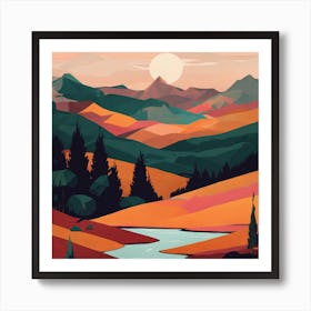 Landscape Painting 8 Art Print