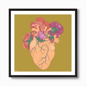 Flower Heart Square Art Print