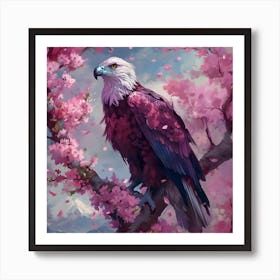 Eagle In Cherry Blossoms Poster