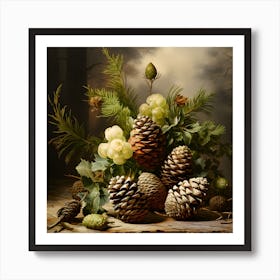 Vintage Pine Cones Artistry Art Print