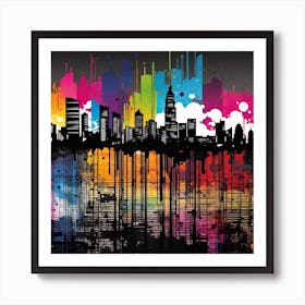City Skyline Canvas Art 2 Art Print