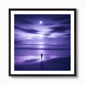 Ethereal Calm: Embracing The Moonlit Silence Art Print