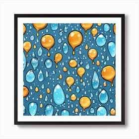 Seamless Pattern With Raindrops 1 Art Print