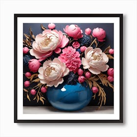 Peonies In A Vase Art Print