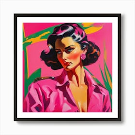 Woman In Pink Art Print