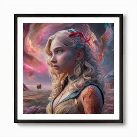 Girl With Wings 2 Art Print