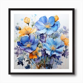 Blue Poppies 1 Art Print