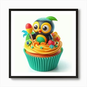 Owl On A Cupcake Poster