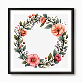 Floral Wreath 12 Art Print