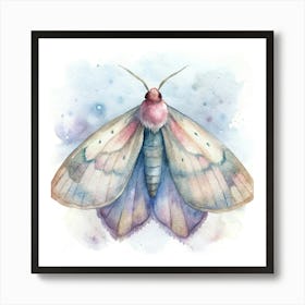 Moth Watercolor Painting Art Print